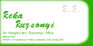 reka ruzsonyi business card